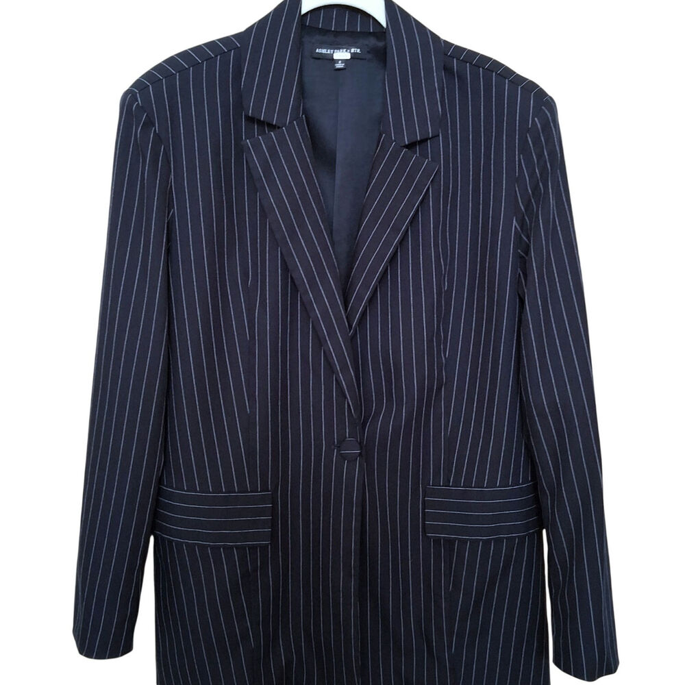 Ashley Park x RTR Navy Pinstripe Blazer Women's Size 2